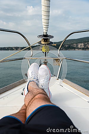 White sailing shoes Stock Photo