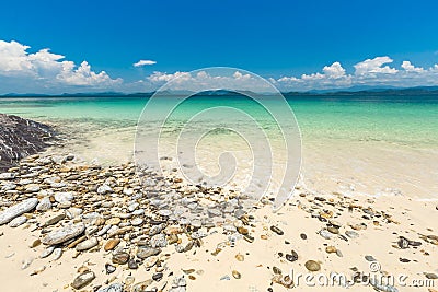 White sand beach at Khang Khao Island Bat island, The beautiful sea Ranong Province, Thailand Stock Photo