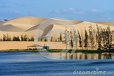 White sand dune in Mui Ne, Vietnam Stock Photo