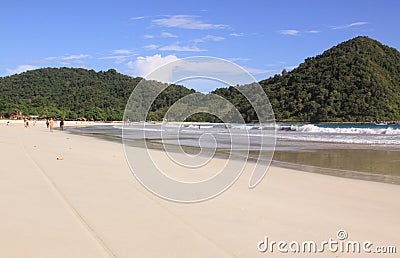 White sand and waves at Mawun beach Lombok Stock Photo