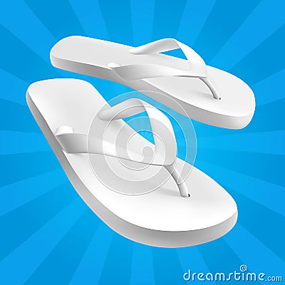 White Sandals Vector Illustration