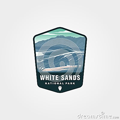 White Sands National Park logo patch vector illustration design, American national park emblem design Vector Illustration