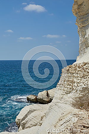 White sandstone cliffs Stock Photo