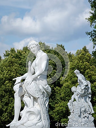 White sandstone statues in a park, Potsdam Stock Photo