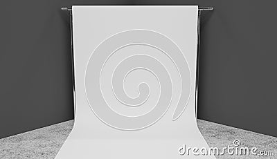 White screen background in a studio corner. Stock Photo