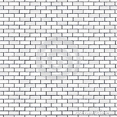 White seamless brick wall, pattern stonework background Vector Illustration