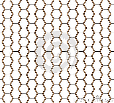 White seamless honeycomb hexagonal art wall texture Vector Illustration