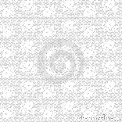 White seamless lace floral pattern Vector Illustration