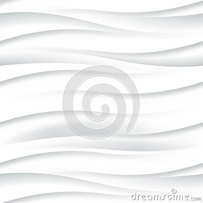 White seamless texture. Wavy background. Interior decoration. Vector Illustration