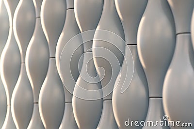 White seamless texture. Wavy background. Interior wall decoration. 3D interior wall panel pattern. white background of abstract Cartoon Illustration
