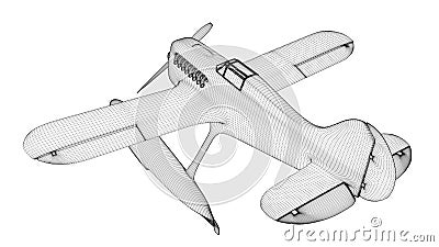 White seaplane web. 3D render Stock Photo