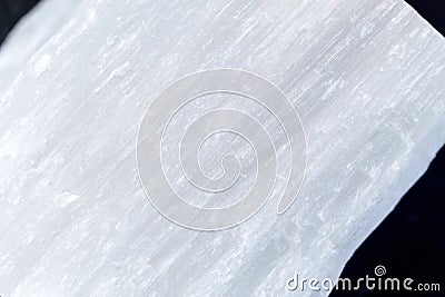 White selenite, variety of the mineral gypsum, zen meditation stones, close up, macro Stock Photo