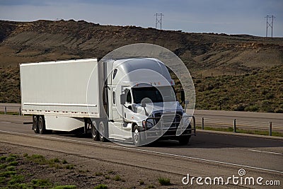 White Semi-Truck MARKINGS REMOVED Editorial Stock Photo