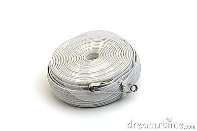 White sewing elastic band isolated on a white background Stock Photo
