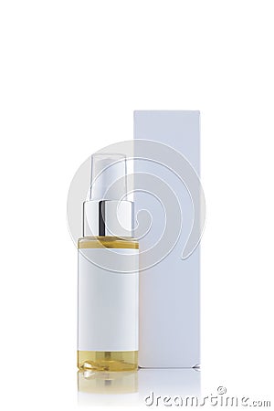 White Shampoo Cosmetic Bottle Stock Photo