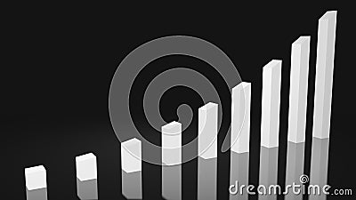 A white sharp rising graph angled to the right Stock Photo