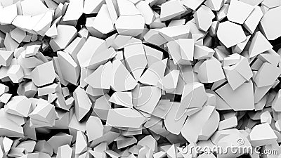 White shattered pieces of stone Stock Photo