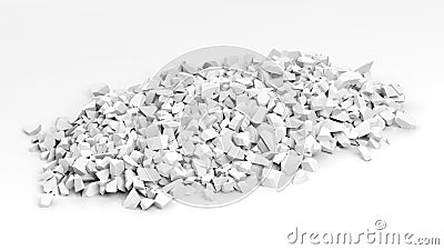 White shattered pieces of stone pile Stock Photo