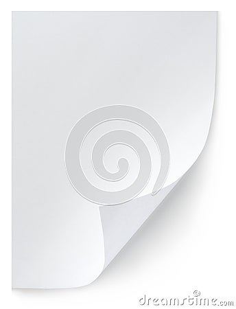 White sheet of paper isolated Stock Photo