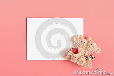 White sheet of paper for a message to a loved one Stock Photo