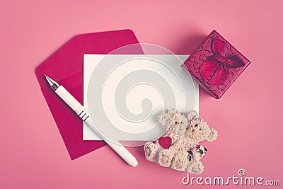 White sheet of paper for a message to a loved one Stock Photo