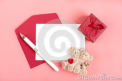 White sheet of paper for a message to a loved one Stock Photo