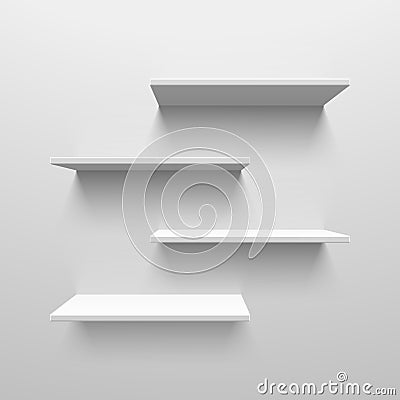 White shelves Vector Illustration