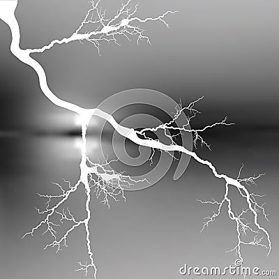 White shining lightning. Vector Illustration