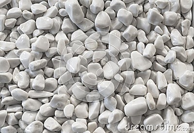 White shiny decorative stones. Use in floristry. Abstract stones background Stock Photo