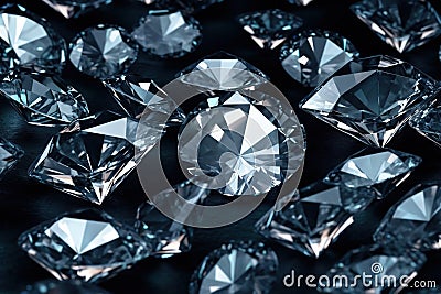 White shiny diamonds gemstone closeup background Stock Photo