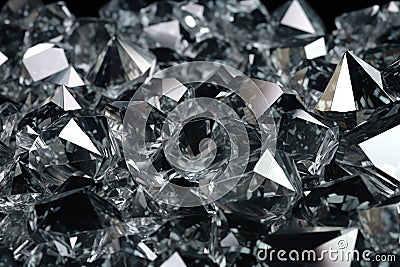 White shiny diamonds gemstone closeup background Stock Photo