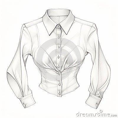 Hyper-realistic Blouse Drawing With Glamorous Pin-up Style Stock Photo