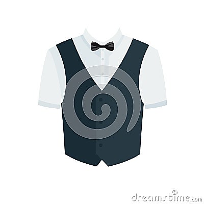 White shirt, vest and butterfly Vector Illustration