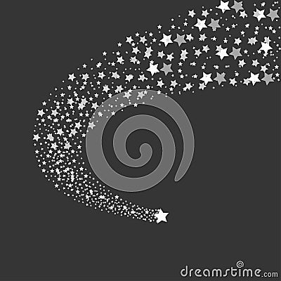 White shooting stars Vector Illustration