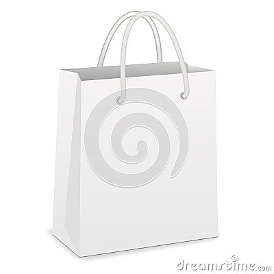 White Shopping Bag Vector Illustration