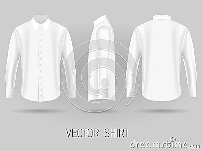 White short long sleeve shirt design templates. vector mock up Vector Illustration