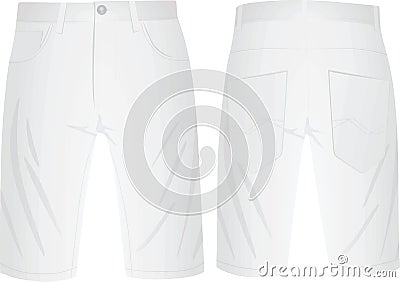 White short pants Vector Illustration