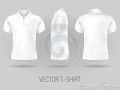 White short sleeve polo shirt design templates. vector mock up Vector Illustration