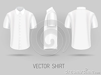 White short sleeve shirt design templates. vector mock up Vector Illustration