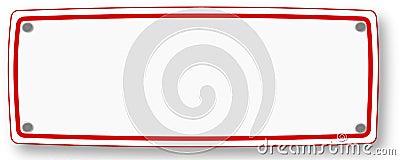 White signboard with red frame Stock Photo
