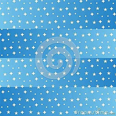 White signs pattern on blue stripe gradient background Vector Illustration