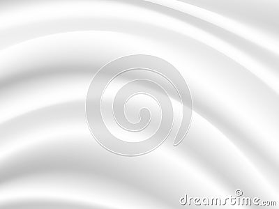 white silk cloth fabric wave overlapping with light and shadow. white and gray abstract texture background Vector Illustration
