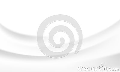 White silk satin background smooth texture vector milk wave background Vector Illustration