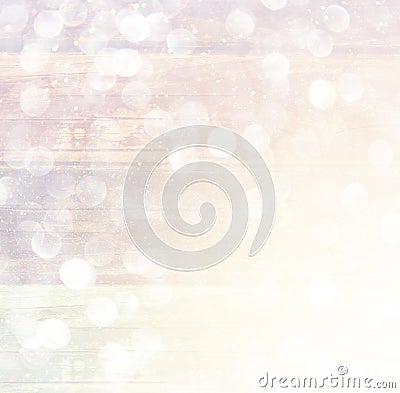 White silver and gold abstract bokeh lights. defocused background Stock Photo