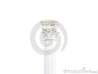 White single pillars greek on isolated white background Stock Photo