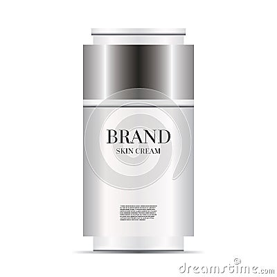 White Skin Cream Bottle Template. Stock Photo