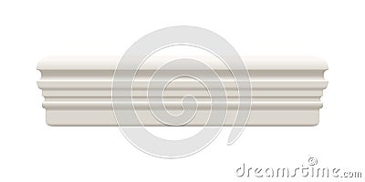 White skirting cornice moulding or baseboard. Ceiling crown Vector Illustration