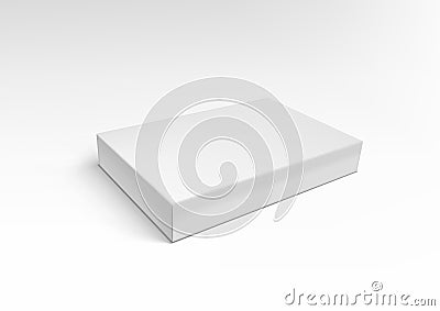 White Slim Pasteboard Box Isolated On White Vector Illustration