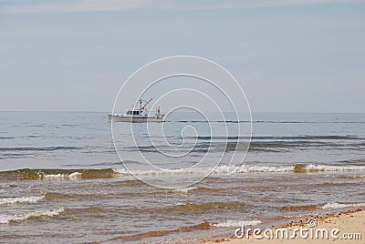 White small boat in a sunny day Editorial Stock Photo