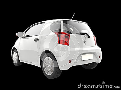 White small urban modern electric car - taillight view Stock Photo